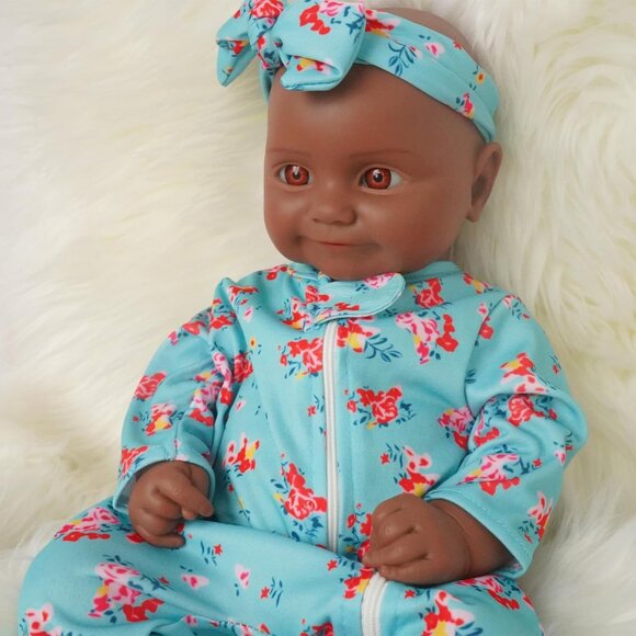 Full Body Platinum Silicone Baby Dolls Smiling Kate-wheaten Reborn Baby Girl - Picture 6 of 6